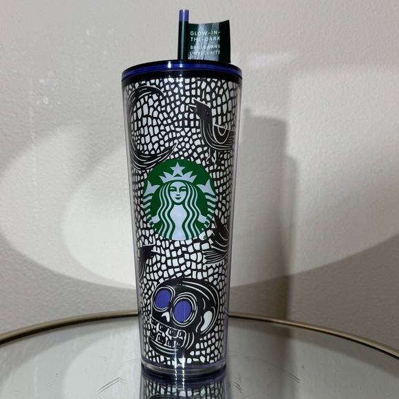 Starbucks Halloween Glow In The Dark Skull Crow Moon Icon Venti Tumbler - Picture 1 of 5